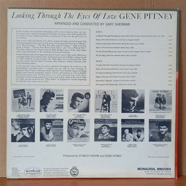 GENE PITNEY – LOOKING THROUGH THE EYES OF LOVE (1965) - LP 2.EL PLAK