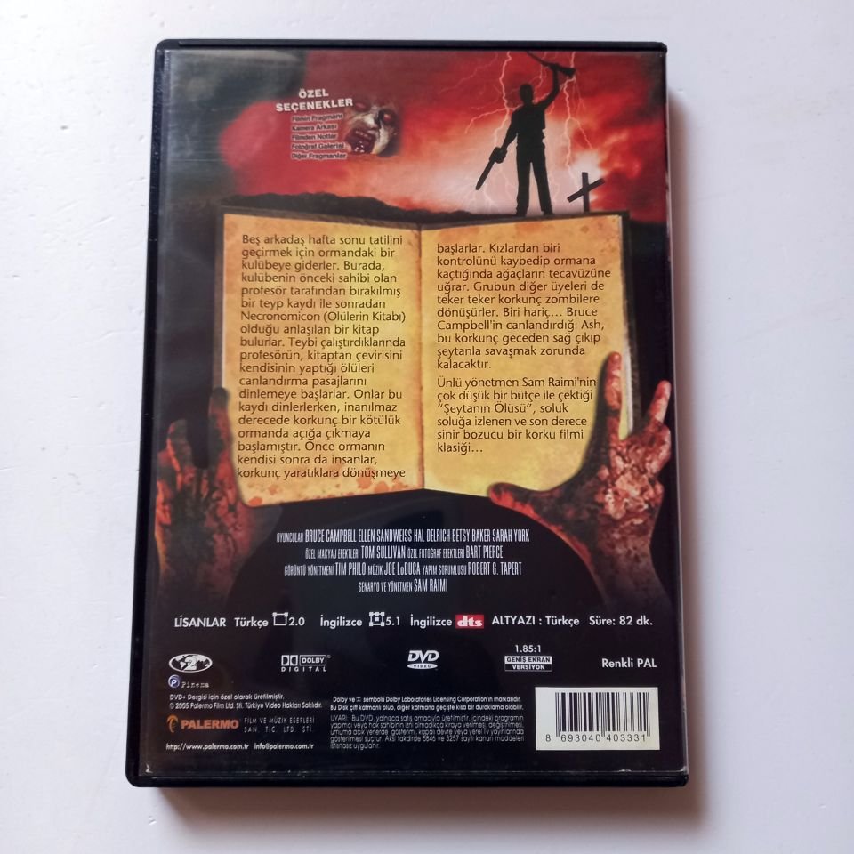 ŞEYTANIN ÖLÜSÜ - THE EVIL DEAD - BRUCE CAMPBELL, ELLEN SANDWEISS, YÖN.: SAM RAIMI - DVD 2.EL