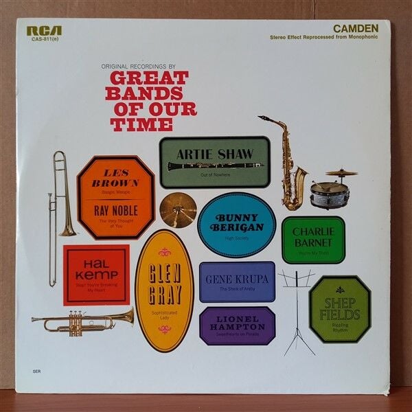 ORIGINAL RECORDINGS BY GREAT BANDS OF OUR TIME / ARTIE SHAW, BUNNY BERIGAN, CHARLIE BARNET, GENE KRUPA, LIONEL HAMPTON, HAL KEMP, GLEN GRAY (1963) - LP 2.EL PLAK