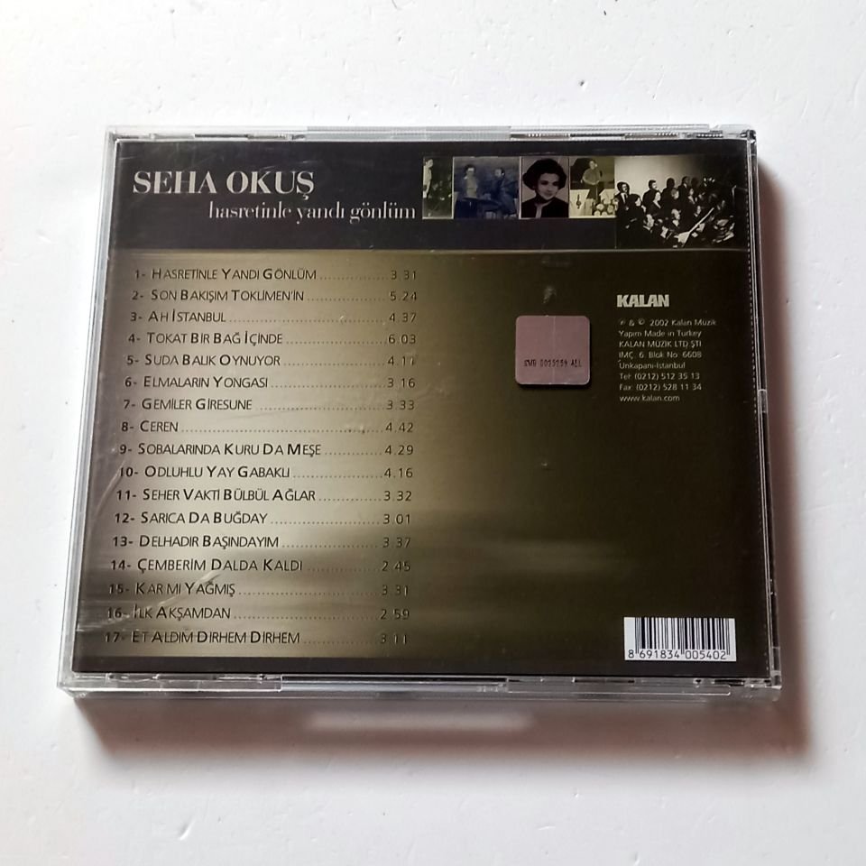 SEHA OKUŞ - HASRETİNLE YANDI GÖNLÜM - CD KALAN MÜZİK 2.EL