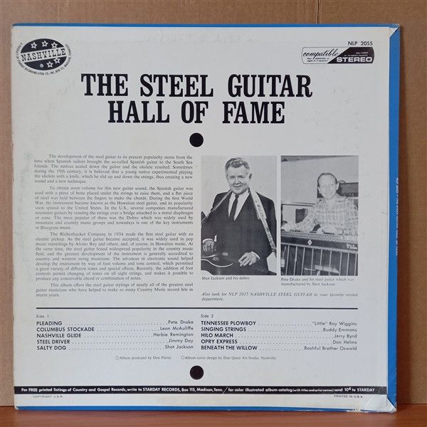 THE STEEL GUITAR HALL OF FAME / PETE DRAKE, JERRY BYRD, BUDDY EMMONS, HERBIE REMINGTON, DON HELMS, JIMMY DAY, SHOT JACKSON - LP 2.EL PLAK