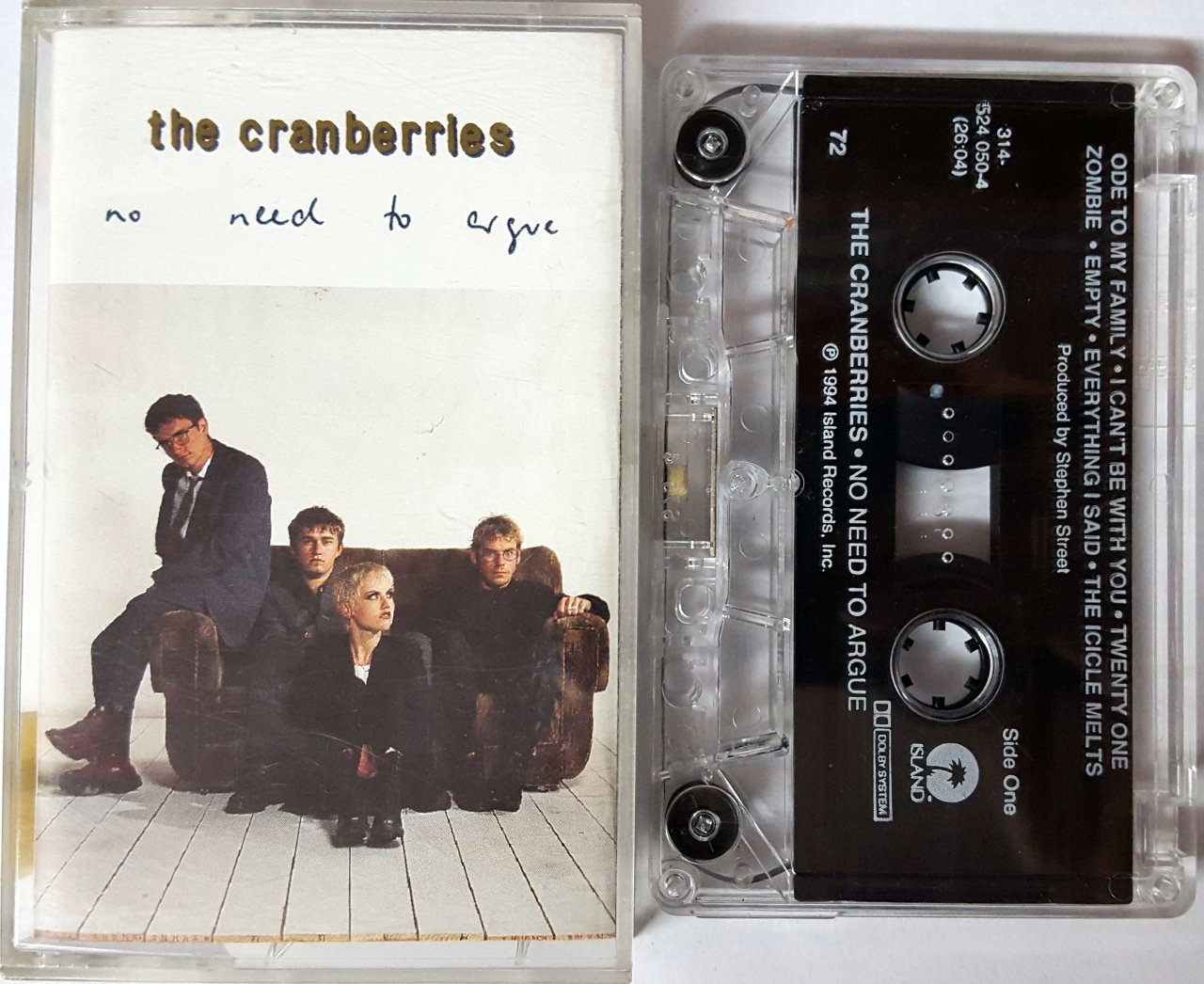 CRANBERRIES - NO NEED TO ARGUE (1994) CASSETTE MADE IN USA ''USED''