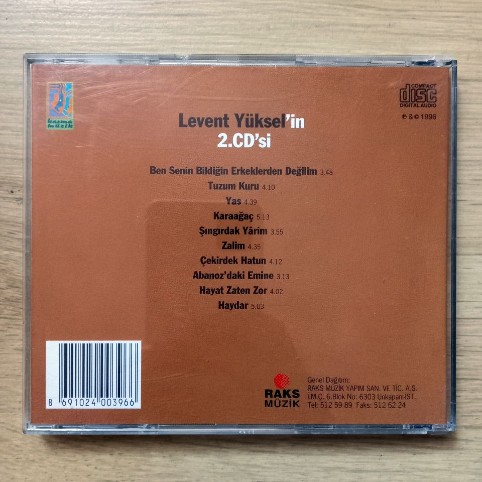 LEVENT YÜKSEL – LEVENT YÜKSEL'İN 2.CD'Sİ (1996) - CD 2.EL