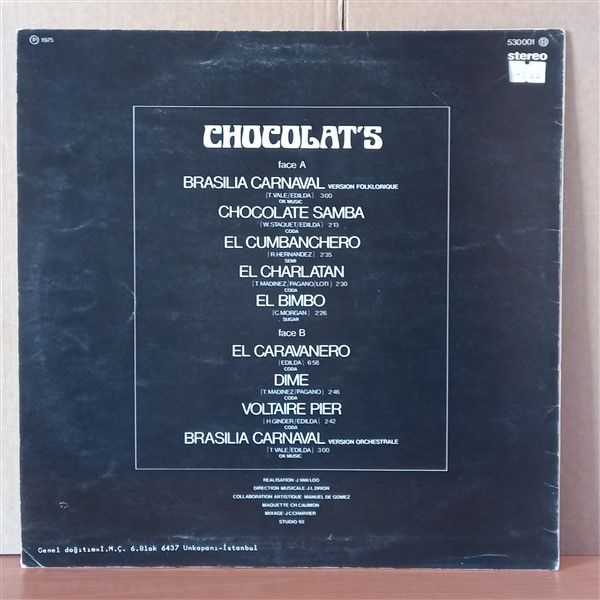 CHOCOLAT'S – BRASILIA CARNAVAL (1975) - LP 2.EL YERLİ BASKI PLAK