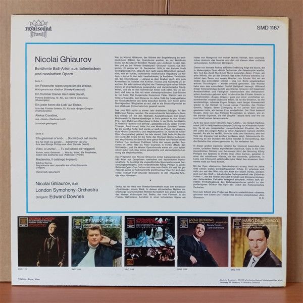 NICOLAI GHIAUROV – BERÜHMTE BASS-ARIEN AUS RUSSISCHEN UND ITALIENISCHEN OPERN - LP 2.EL PLAK