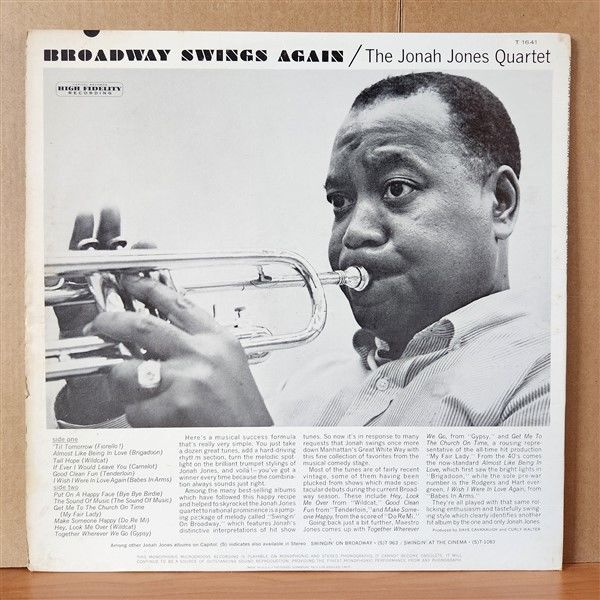 THE JONAH JONES QUARTET – BROADWAY SWINGS AGAIN (1961) - LP 2.EL PLAK