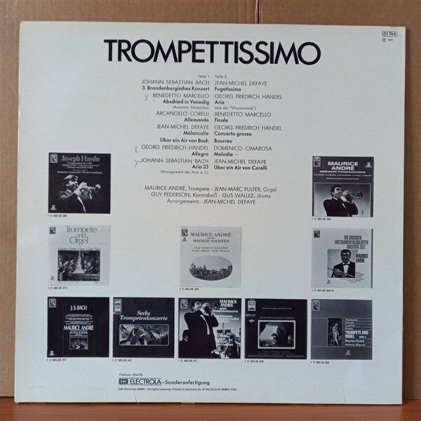 MAURICE ANDRE – TROMPETTISSIMO / BACH, CIMAROSA, CORELLI, DEFAYE, HANDEL, MARCELLO - LP 2.EL PLAK