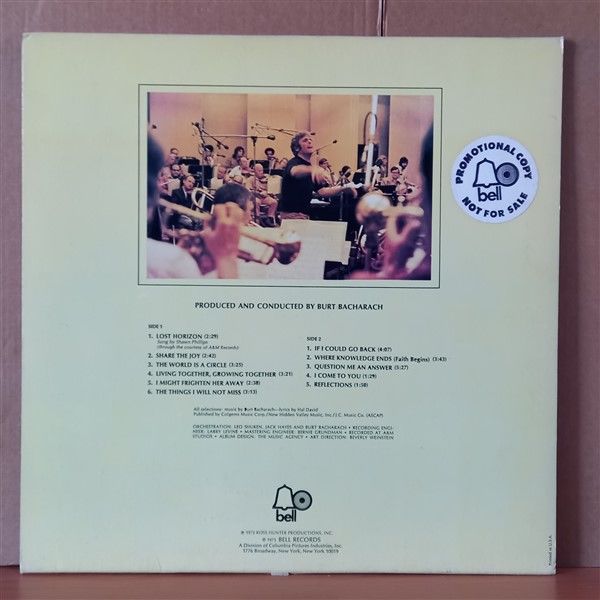 BURT BACHARACH, HAL DAVID – LOST HORIZON ORIGINAL SOUNDTRACK (1973) - LP 2.EL PLAK