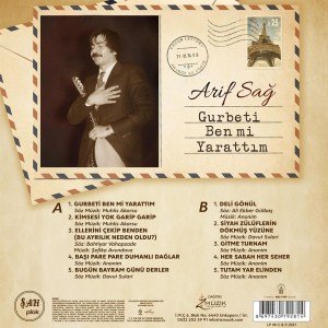 ARİF SAĞ - GURBETİ BEN Mİ YARATTIM (1979) - LP 2022 BASIM SIFIR PLAK