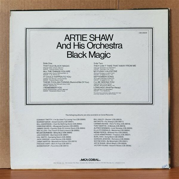 ARTIE SHAW AND HIS ORCHESTRA – BLACK MAGIC (1973) - LP 2.EL PLAK