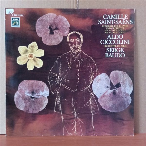 CAMILLE SAINT-SAËNS: KONZERTE FÜR KLAVIER UND ORCHESTER NR.2 G-MOLL, OP.22 / NR.4 C-MOLL, OP. 44 / ALDO CICCOLINI, ORCHESTRE DE PARIS, SERGE BAUDO (1971) - LP 2.EL PLAK