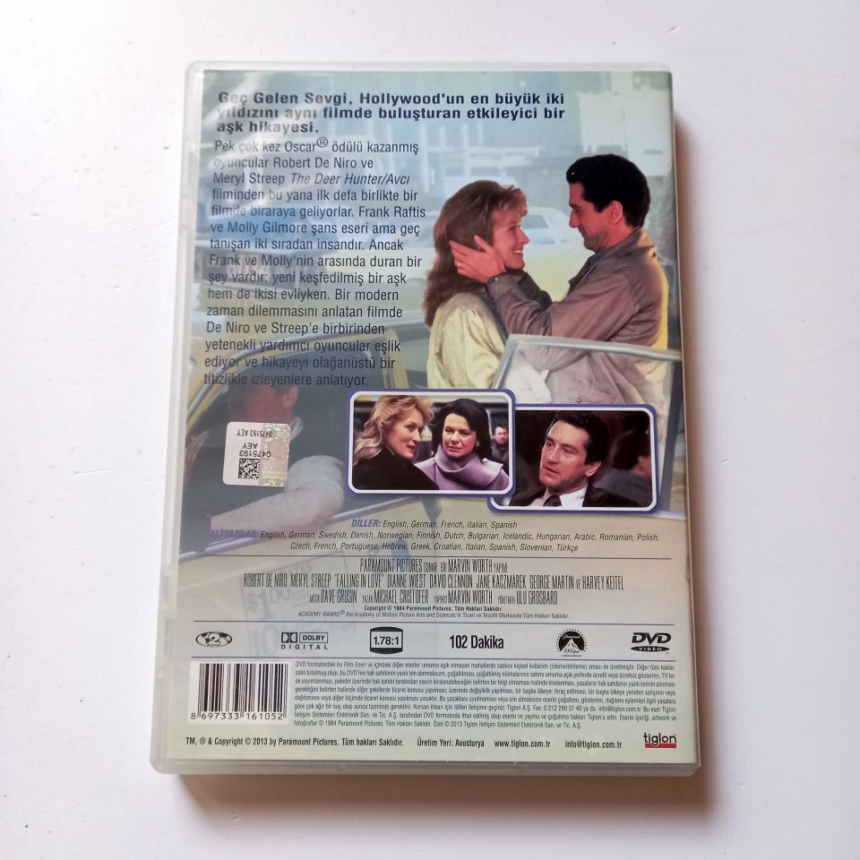 GEÇ GELEN SEVGİ - FALLING IN LOVE - ROBERT DE NIRO, MERYL STREEP, DIANE WIEST - DVD 2.EL