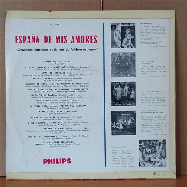 ESPANA DE MIS AMORES / CHANSONS, MUSIQUES ET DANCES DU FOLKLORE ESPAGNOL - LP 2. EL PLAK