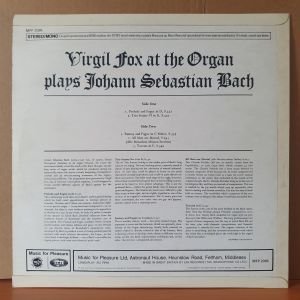 BACH: ORGAN WORKS / PLAYED BY VIRGIL FOX - LP 2.EL PLAK