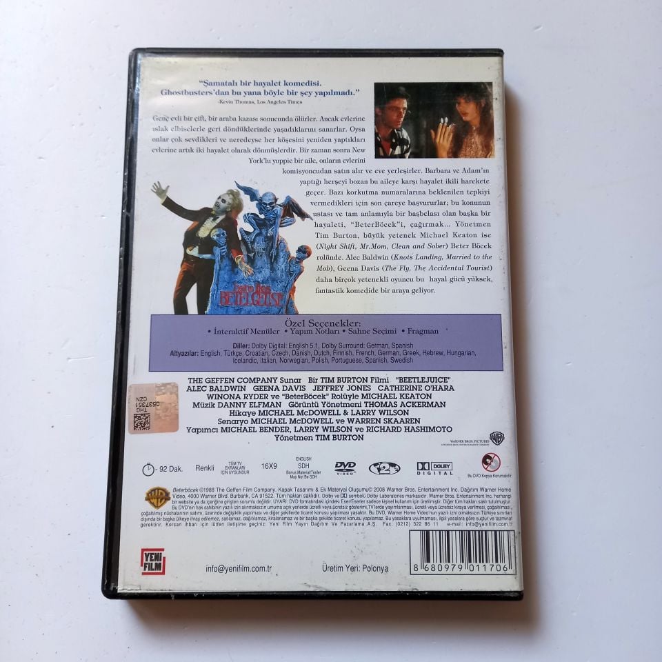 BEETLEJUICE - BETERBÖCEK -MICHAEL KEATON, ALEC BALDWIN, GEENA DAVIS, YÖN.: TIM BURTON - DVD 2.EL