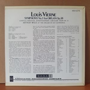 LOUIS VIERNE / SYMPHONY NO.3 FOR ORGAN OP.28 / ARTHUR WILLS (1966) - LP 2.EL PLAK