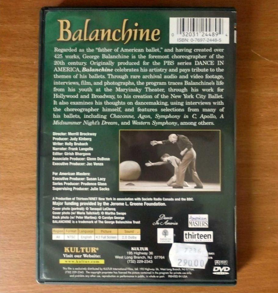 BALANCHINE Belgesel BALE DVD 2.EL