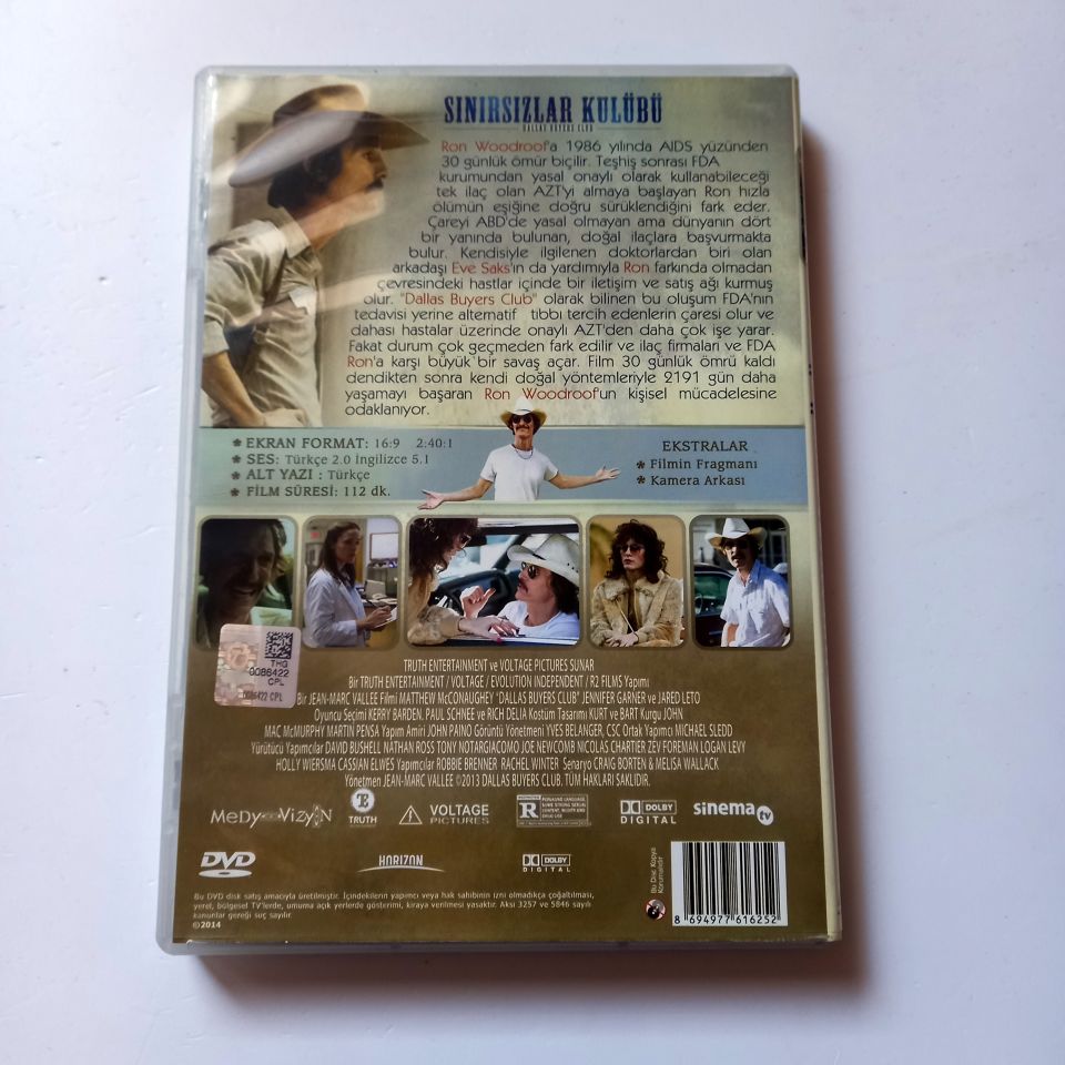 SINIRSIZLAR KULÜBÜ - DALLAS BUYERS CLUB - MATTHEW MCCONAUGHEY, JENNIFER GARNER, JARED LETO, YÖN.: JEAN-MARC VALLEE - DVD 2.EL
