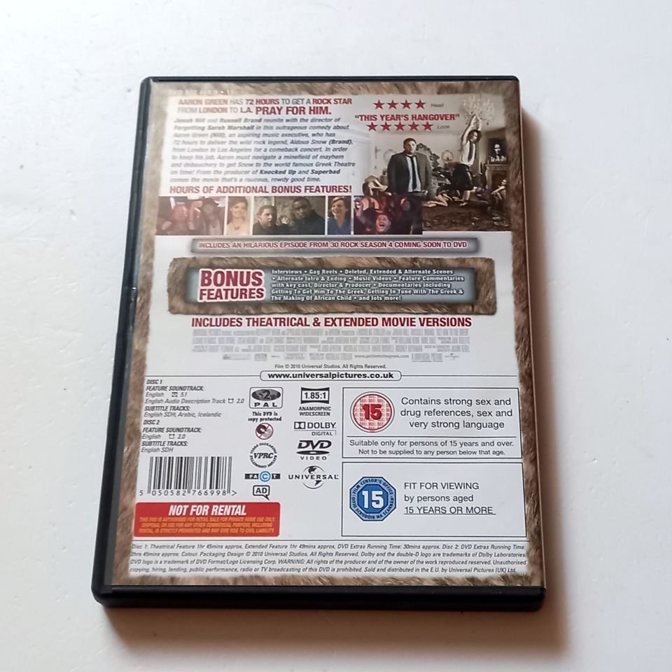 GET HIM TO THE GREEK - 2-DISC EXTENDED PARTY EDITION - JONAH HILL, RUSSELL BRAND - YÖN.: NICHOLAS STOLLER - 2DVD 2.BÖLGE TÜRKÇE ALTYAZI YOKTUR 2.EL
