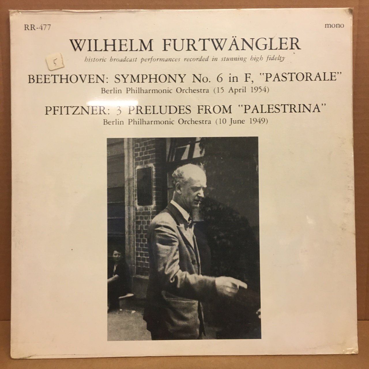 BEETHOVEN SYM NO 6 PFITZNER 3 PRELUDES FURTWANGLER SIFIR PLAK