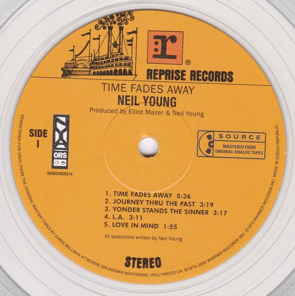 NEIL YOUNG - TIME FADES AWAY (1973) - LP 50TH ANNIVERSARY LIMITED EDITION CLEAR SIFIR PLAK