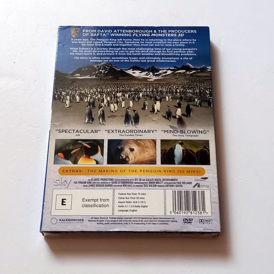 THE PENGUIN KING - SES.: DAVID ATTENBOROUGH - DVD HOLOGRAM SLIPCOVER 2.BÖLGE TÜRKÇE ALTYAZI YOKTUR AMBALAJINDA SIFIR
