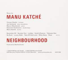 MANU KATCHE - NEIGHBOURHOOD (2005) - CD ECM RECORDS SIFIR