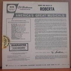 ED SULLIVAN PRESENTS SONGS AND MUSIC OF ROBERTA - LP 2.EL PLAK