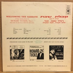 WELCOMING THE SABBATH - RICHARD TUCKER (TENOR) SHALOM SECUNDA (CONDUCTOR) - LP JEWISH / İBRANİCE 2.EL PLAK