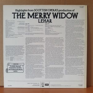HIGHLIGHTS FROM SCOTTISH OPERA'S PRODUCTION OF THE MERRY WIDOW / LEHAR (1977) - LP 2.EL PLAK