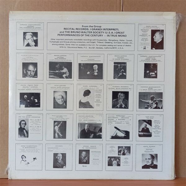WALTER GIESEKING / HISTORIC CONCERT PERFORMANCES / GRIEG AND SCHUMANN PIANO CONCERTOS , BERLIN PHILHARMONIC ORCHESTRA, WILHELM FURTWANGLER (1975) - LP DÖNEM BASKISI SIFIR PLAK