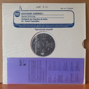 GIOVANNI GABRIELI: SACRAE SINFONIAE / ORCHESTRE DE CHAMBRE DE SOFIA DIR. VASSIL KAZANDJIEV - LP 2.EL PLAK