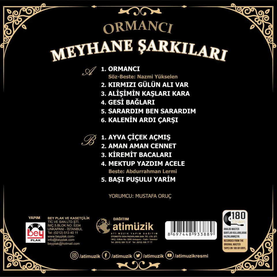 ORMANCI - MEYHANE ŞARKILARI (2024) - LP SIFIR PLAK