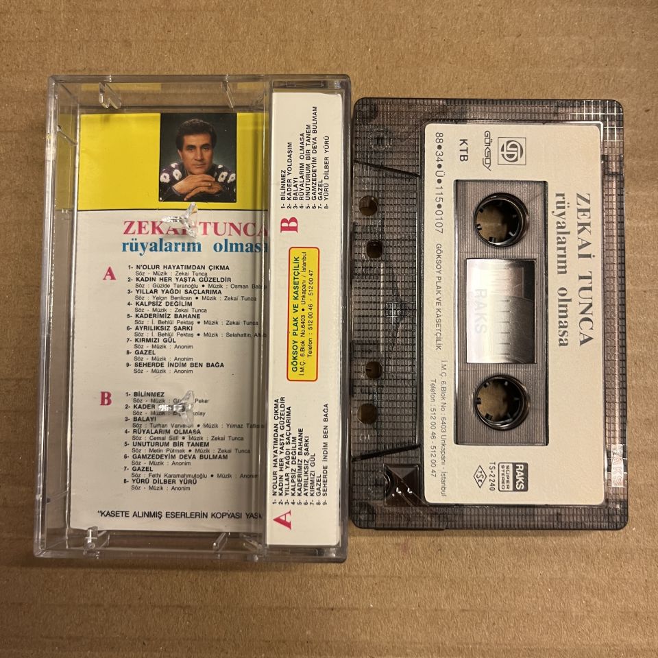 ZEKAİ TUNCA - RÜYALARIM OLMASA (1988) - KASET 2.EL