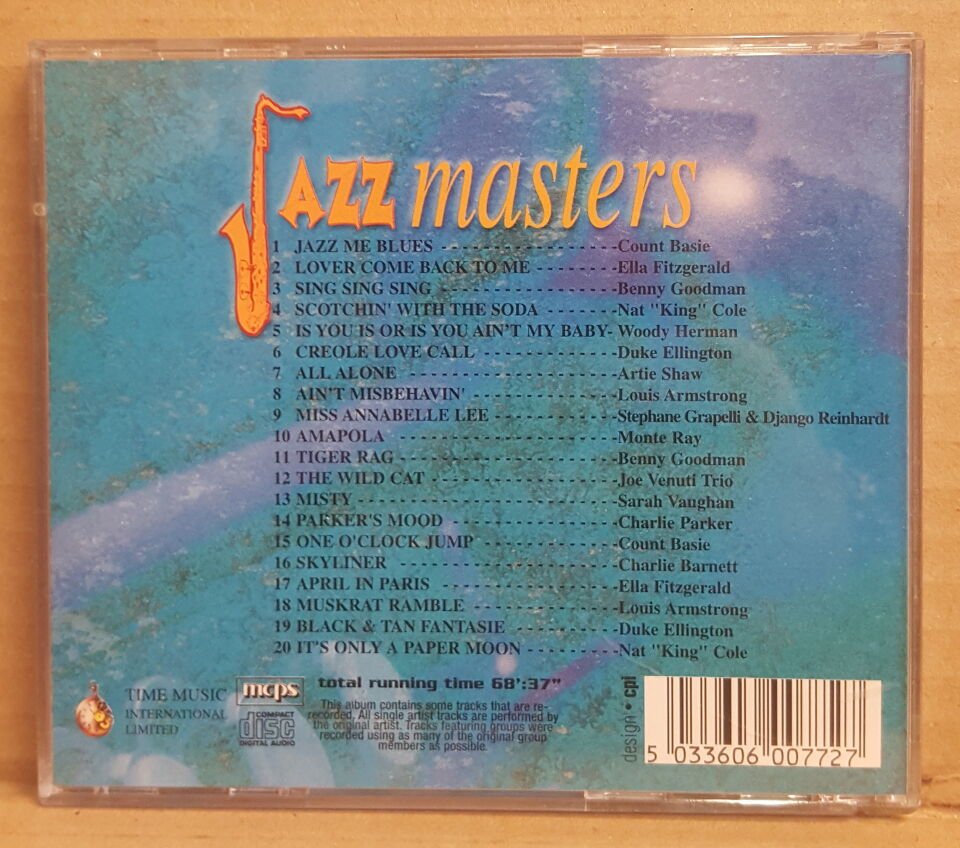 JAZZ MASTERS / 20 ALL TIME JAZZ CLASSICS - V/A COUNT BASIE ELLA FITZGERALD BENNY GOODMAN DUKE ELLINGTON  etc (1998) - CD 2.EL