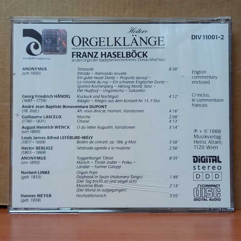 HEITERE ORGELKLANGE, FRANZ HASELBÖCK - AN DER STADTPFARRKIRCHE KREMS A.D. DONAU (1988) - CD 2.EL