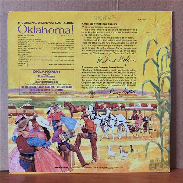 OKLAHOMA / ORIGINAL BROADWAY CAST RECORDING / RODGERS & HAMMERSTEIN - LP 2.EL PLAK