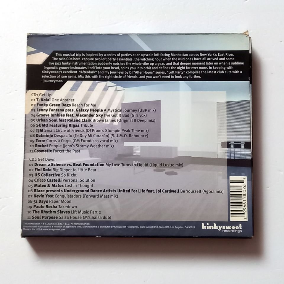 LOFT PARTY - NEW YORK CITY - VARIOUS ARTISTS / T. KOLAI, FUNKY GREEN DOGS, GROOVE JUNKIES (2006) - 2CD DIGIPAK SLIP COVER 2.EL