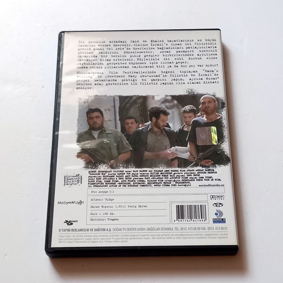 PARADISE NOW - KAIS NASHEF, ALI SULIMAN - YÖN.:HANY ABU-ASSAD - DVD 2.EL(