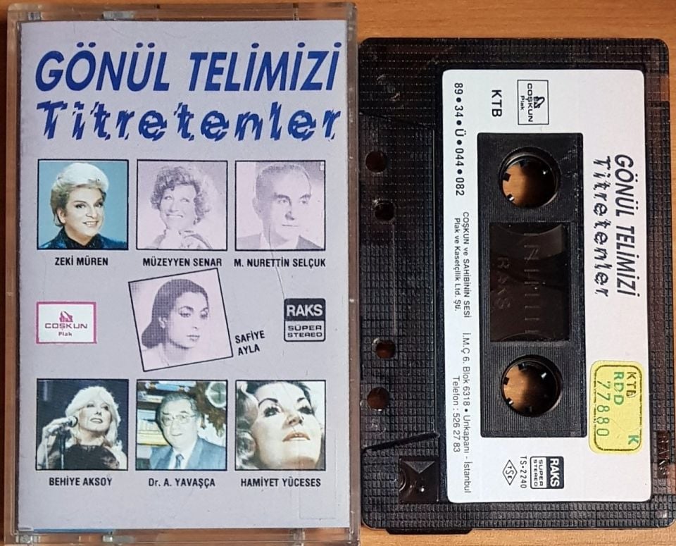 GÖNÜL TELİMİZİ TİTRETENLER / ZEKİ MÜREN, SAFİYE AYLA, BEHİYE AKSOY, MÜZEYYEN SENAR (1989) KASET 2.EL