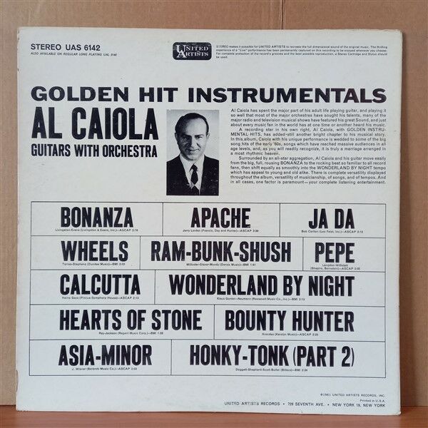 AL CAOILA GUITARS WITH ORCHESTRA – GOLDEN HIT INSTRUMENTALS (1961) - LP 2.EL PLAK