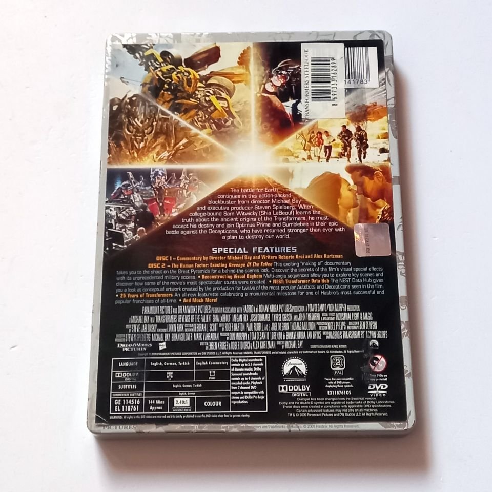 TRANSFORMERS REVENGE OF THE FALLEN - SHIA LABEOUF, MEGAN FOX, JOSH DUHAMEL, YÖN.: MICHAEL BAY - 2 DVD METAL KUTU ÖZEL VERSİYON 2.EL