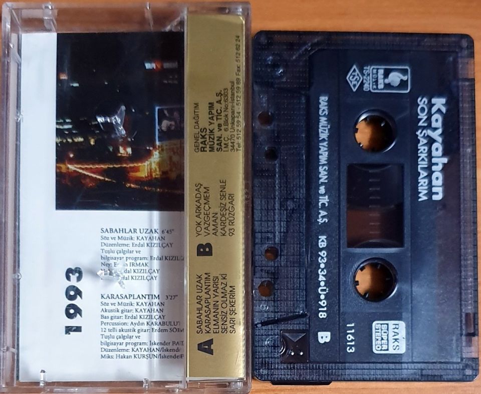 KAYAHAN - SON ŞARKILARIM (1993) - KASET 2.EL