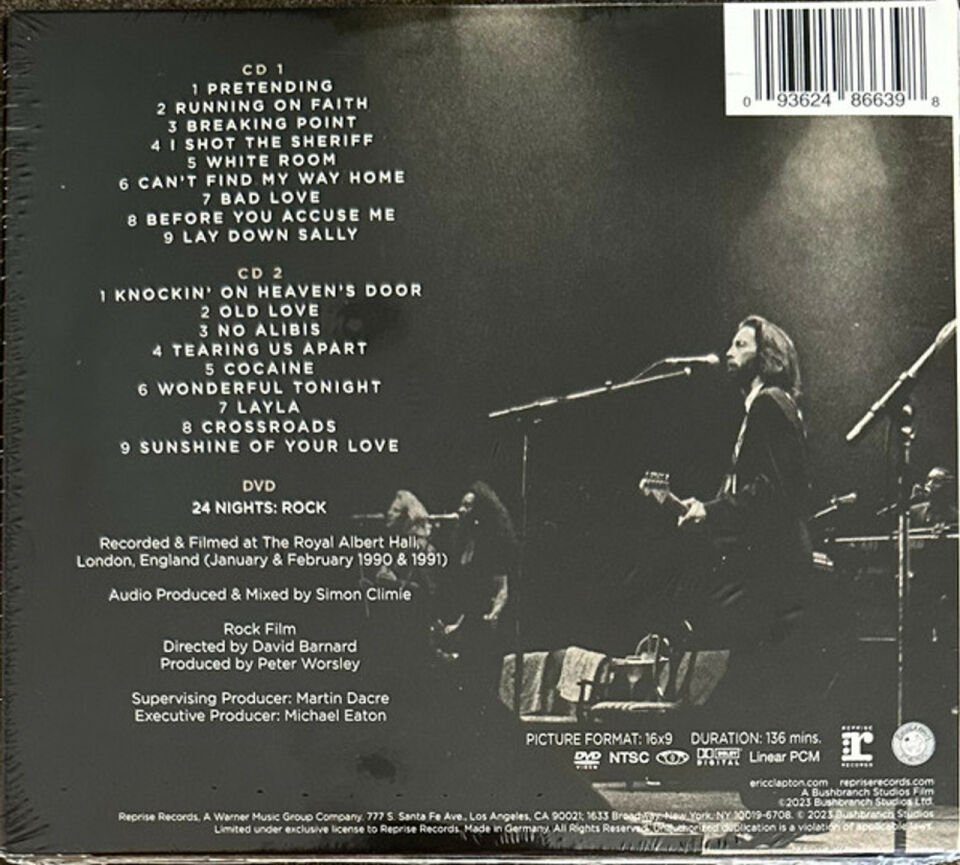 ERIC CLAPTON – 24 NIGHTS: ROCK (1991) - 2023 DIGIPAK 2xCD+DVD SIFIR