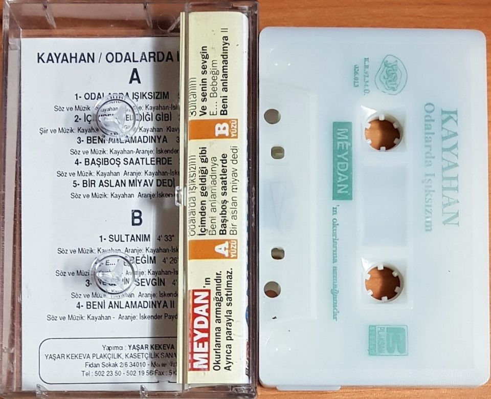 KAYAHAN - ODALARDA IŞIKSIZIM / MEYDAN PROMO (1992) - KASET 2.EL