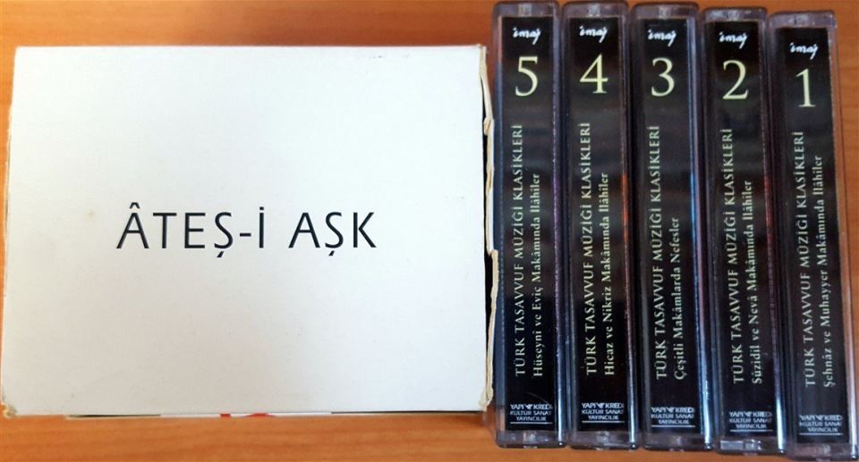 ATEŞ-İ AŞK / TÜRK TASAVVUF MÜZİĞİ KLASİKLERİ 1-2-3-4-5 / YAPI KREDİ 5KASET 2.EL