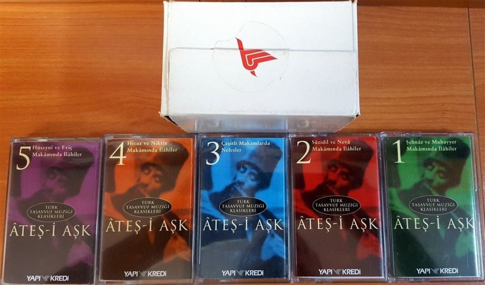 ATEŞ-İ AŞK / TÜRK TASAVVUF MÜZİĞİ KLASİKLERİ 1-2-3-4-5 / YAPI KREDİ 5KASET 2.EL