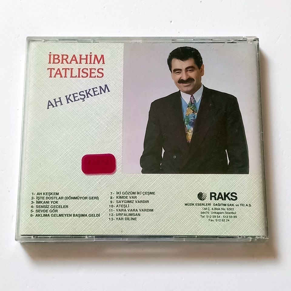 İBRAHİM TATLISES - AH KEŞKEM - CD RAKS MÜZİK 2.EL