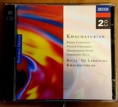 KHACHATURIAN - PIANO CON./VIOLIN CON./MASQUERADE SUITE/SYMPH NO 2 STANLEY BLACK/LARROCHA/RICCI - 2CD DECCA 2.EL-