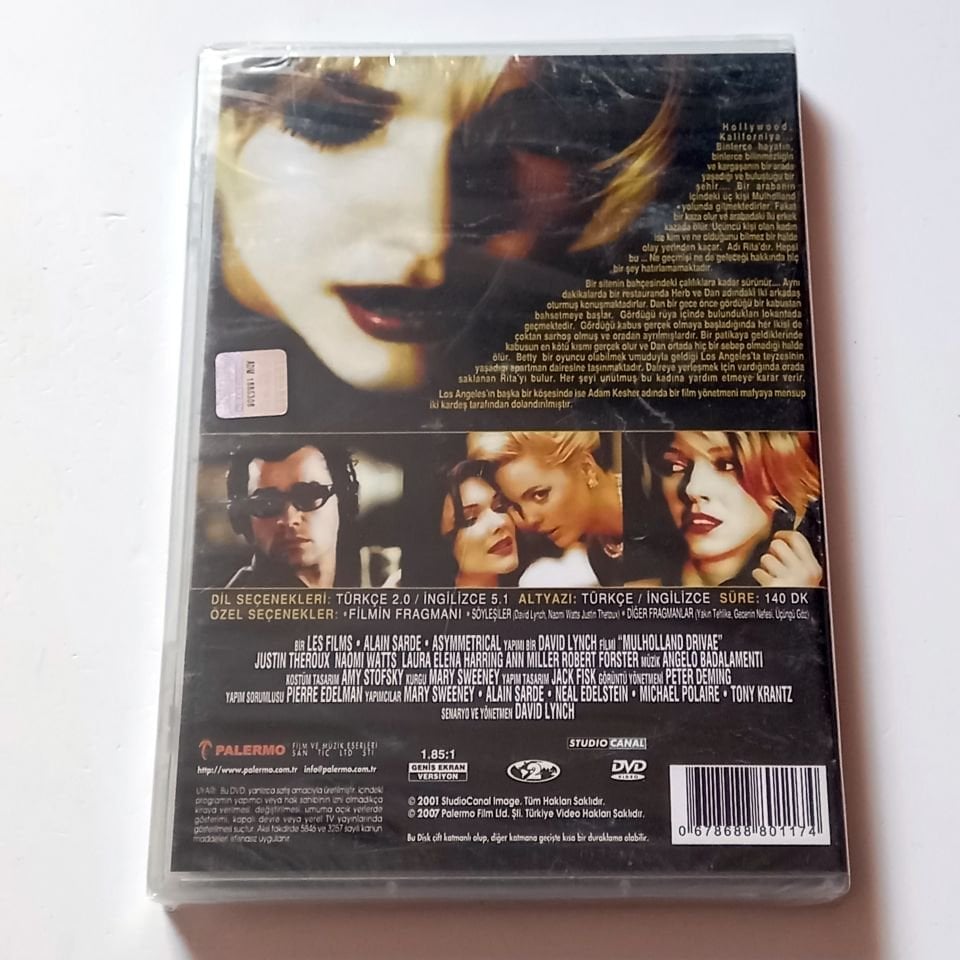 MULHOLLAND ÇIKMAZI - MULHOLLAND DRIVE - JUSTIN THEROUX, NAOMI WATTS, YÖN.: DAVID LYNCH  - DVD AMBALAJINDA SIFIR